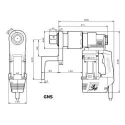 Электрический мультипликатор крутящего момента TONE GNS602E-QE 2400 - 6000 Нм, приводной квадрат 1-1/2"