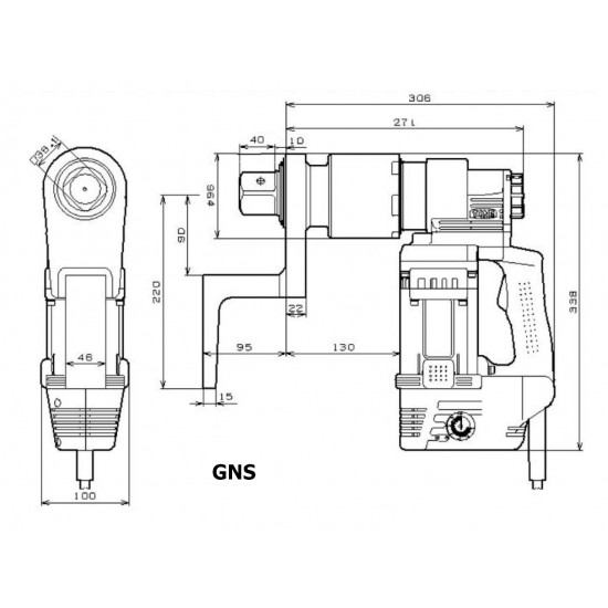 Электрический мультипликатор крутящего момента TONE GNS602E-QE