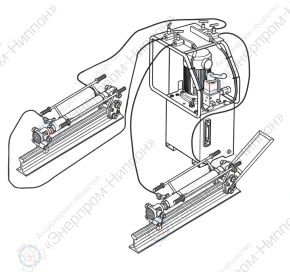 Устройство для перемещения тяжеловесного оборудования по рельсам 2ТШ25Г600